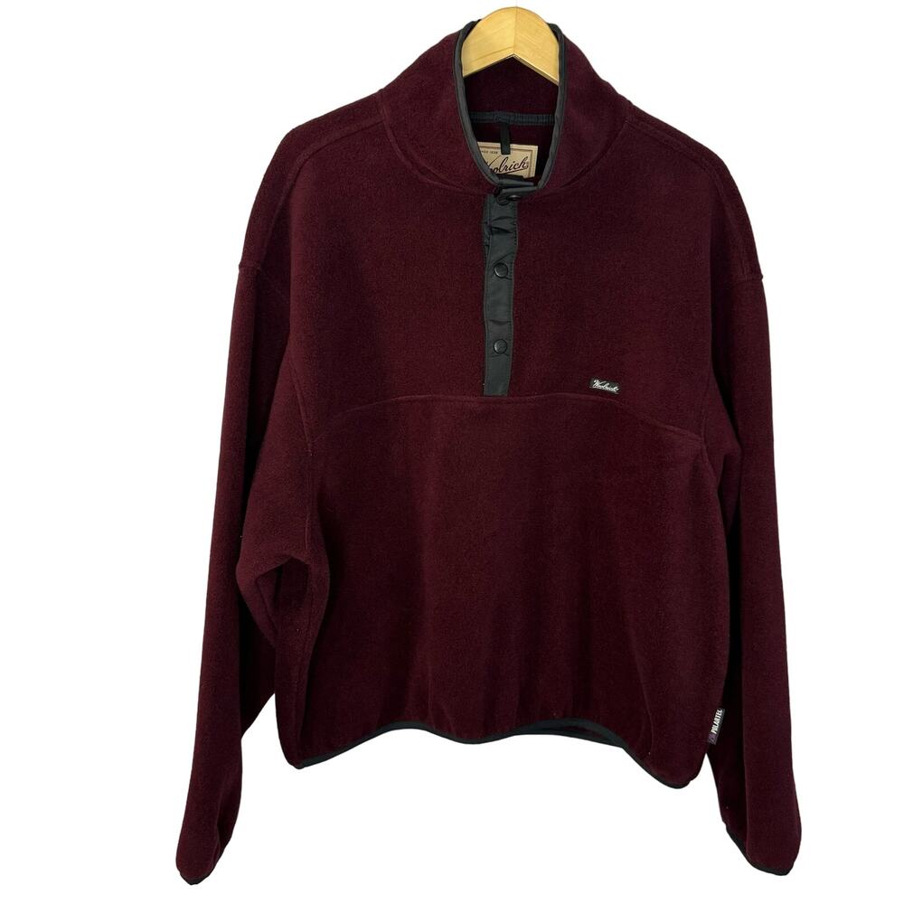 Woolrich Vintage Snap Fleece Polartec Jacket Sweater Outdoor Men's 2XL